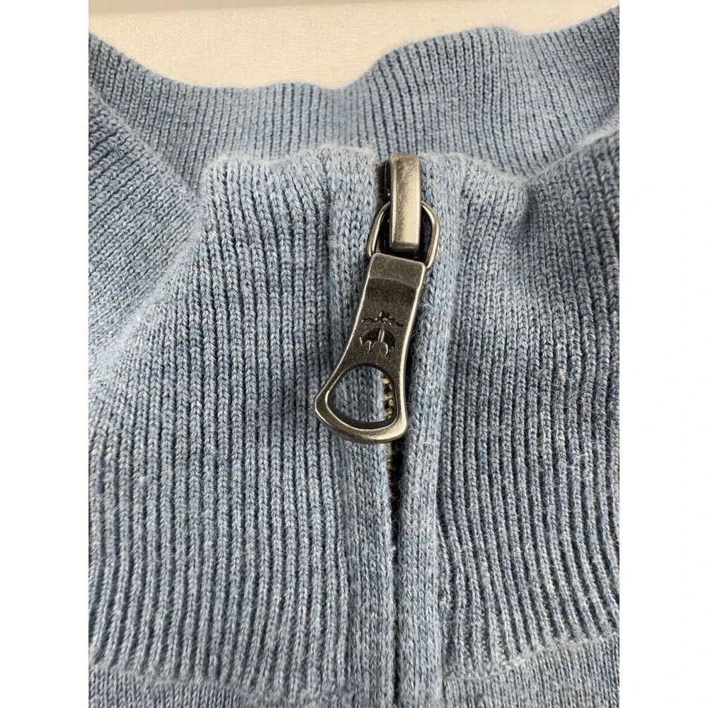 Brooks Brothers Sweater Mens Extra Large Blue Pullover Quarter Zip Supima Cotton